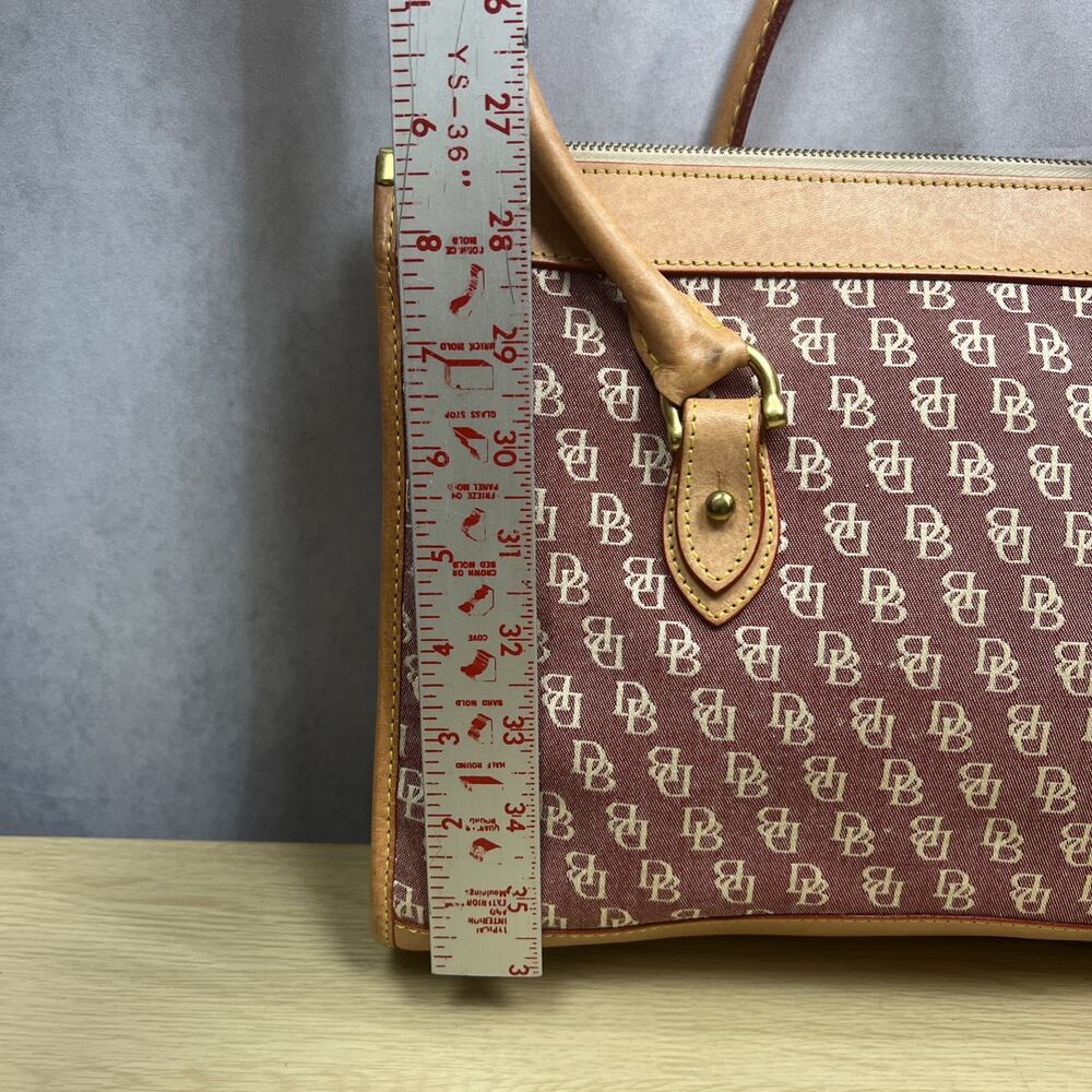 Dooney & Bourke Wayfarer Pink Tan Canvas Monogram Crossbody Bag Satchel - Picture 14 of 16